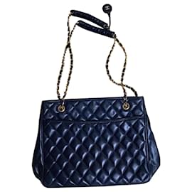 Chanel-Grande bolsa-Azul marinho