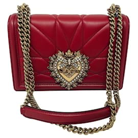 Dolce & Gabbana-Sac à bandoulière moyen de la ligne Devotion-Rouge