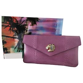 Pochette GUCCI Rajah upperr Head Python Violet