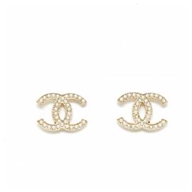 Chanel-cc m perle regolari dorate-D'oro