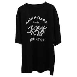 Balenciaga-Balenciaga Athletes print Short Sleeve T-shirt in Black Cotton -Black