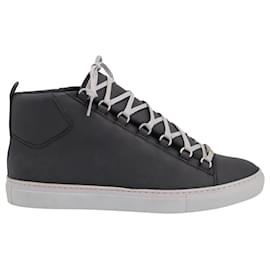 Balenciaga-Balenciaga Arena High Top Sneakers in Black Leather-Other