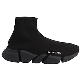 Balenciaga-Balenciaga Speed 2.0 Sneaker in Black Recycled Knit Polyester-Black