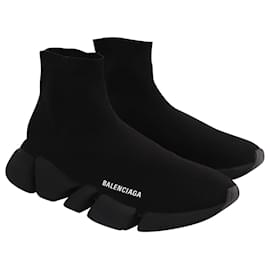 Balenciaga-Balenciaga Speed 2.0 Sneaker in Black Recycled Knit Polyester-Black