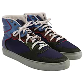 Balenciaga-Tênis cano alto Balenciaga Multi Panel em couro multicolorido-Multicor