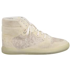 Balenciaga-Balenciaga High Top Sneakers in Cream Suede-White,Cream