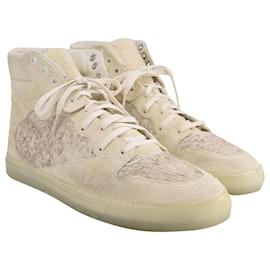 Balenciaga-Balenciaga High Top Sneakers in Cream Suede-White,Cream
