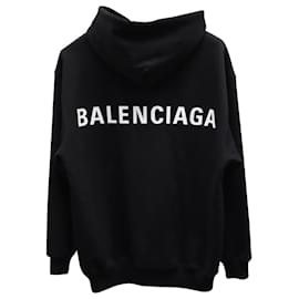 Balenciaga-Balenciaga Back Logo Hoodie in Black Cotton-Black
