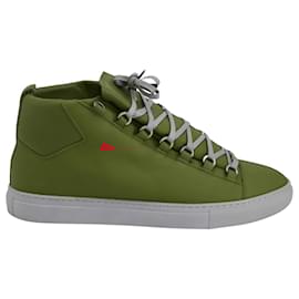 Balenciaga-Balenciaga Arena Sneakers in Rouge Leather-Red