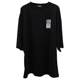 Balenciaga-Balenciaga Barcode Logo Oversized T-Shirt in Black Cotton-Black