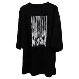 Balenciaga-Balenciaga Barcode Logo Oversized T-Shirt in Black Cotton-Black