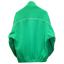 Balenciaga-Balenciaga Oversized Piped Fleece Track Jacket in Green Polyester-Green