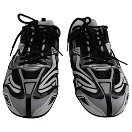 Balenciaga-Balenciaga Drive Sneakers in Monochromatic Black Leather and Nylon Mesh-Black