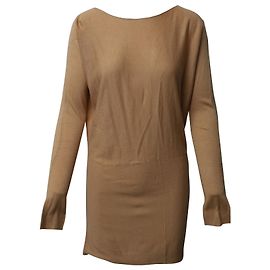 Vince Pulloverkleid aus beigefarbenem Rayon Braun Beige