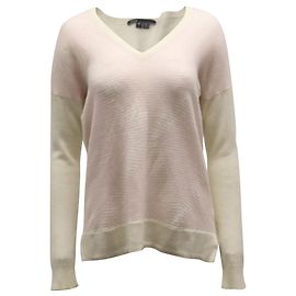 Vince Gestreifter Pullover aus rosafarbenem Kaschmir Pink
