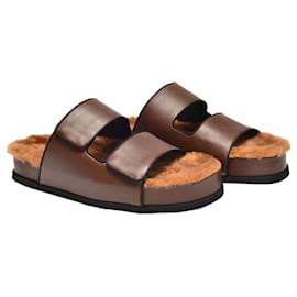 Autre Marque-Dombai Sherling Sandals in Brown Leather-Brown