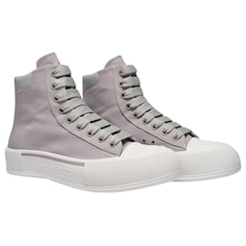 Alexander Mcqueen-Sneakers Deck en Toile Grise-Grey