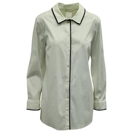 Autre Marque-'S Max Mara Camisa de botão com debrum em algodão branco-Branco