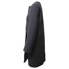 Isabel Marant-Isabel Marant Long Sleeve Coat in Gray Wool-Black
