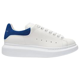 Alexander Mcqueen-Sneakers Oversize in White Leather and Blue Heel-Multiple colors