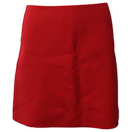 Theory-Theory Mini Pencil Skirt in Red Wool -Red