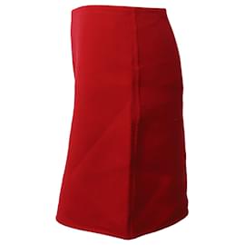 Theory-Theory Mini Pencil Skirt in Red Wool -Red