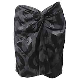 Isabel Marant-Isabel Marant Sophy falda delantera retorcida en viscosa negra-Negro