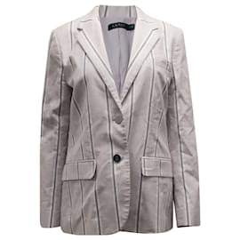 Autre Marque-Lauren Ralph Lauren Striped Blazer in Pastel Purple Polyester-Other