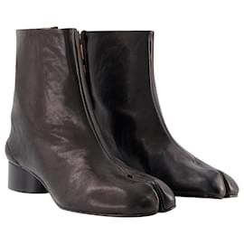 Maison Martin Margiela-Ankle Boots Tabi H30 in Black Soft Vintage Leather-Black