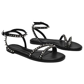 Alexander Mcqueen Sandali in Pelle Nera Nero