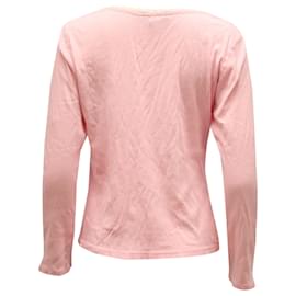 Ralph Lauren-Ralph Lauren Lace Trimmed Scoop Neck Sweater in Pink Cotton-Pink