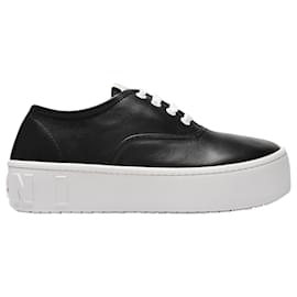 Marni-Platform Sneakers in Black Leather-Black