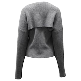 Autre Marque-Set top in maglia e coprispalle Frankie Shop in acrilico grigio-Grigio