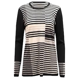 Vince-Vince Intarsia Stripe Sweater in Black Wool-Other