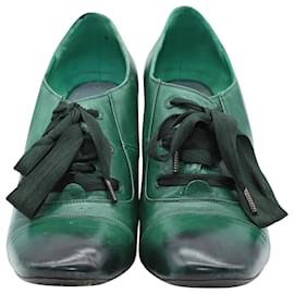 Marc Jacobs-Marc Jacobs Chaussures à Talons Ombre à Lacets en Cuir Vert-Vert