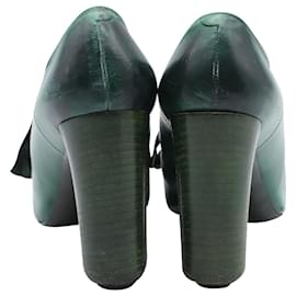Marc Jacobs-Marc Jacobs Chaussures à Talons Ombre à Lacets en Cuir Vert-Vert