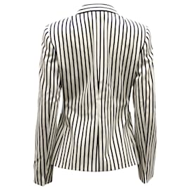 Akris-Akris Striped Blazer in Black and White Wool-Black