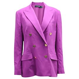 Ralph Lauren-Lauren Ralph Lauren Double Breasted Blazer in Purple Polyester-Purple