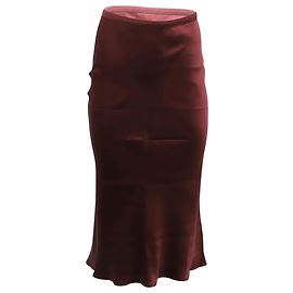 Anine Bing Bar Midirock aus bordeauxroter Seide Rot Bordeaux