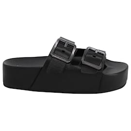 Balenciaga-Balenciaga Mallorca Platform Sandals in Black Leather-Black