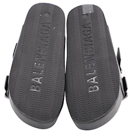 Balenciaga-Balenciaga Mallorca Platform Sandals in Black Leather-Black