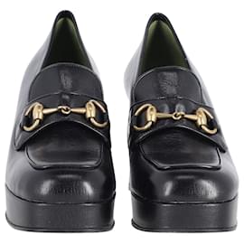 Gucci-Gucci Mocassins Plateformes à Mors De Cheval En Cuir Noir-Noir