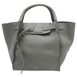 Céline Celine Big Bag em couro de bezerro cinza Couro Cinza