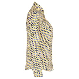 Gucci-Gucci Horsebit Printed Shirt in Yellow Silk-Other