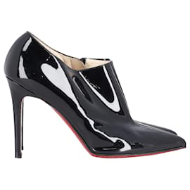 Christian Louboutin-Christian Louboutin Dahlia 100 Ankle boots in Black Patent Leather-Black
