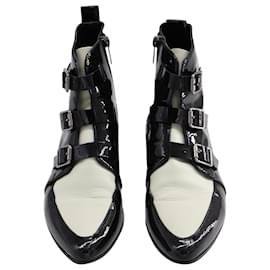 Jimmy Choo-Jimmy Choo Marlin Ankle Boots in Black-White Leather-Black
