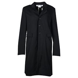Comme Des Garcons Giacca lunga in lana nera con finiture in velluto Nero