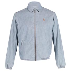 Ralph Lauren-Ralph Lauren Bayport Harrington Jacket in Light Blue Cotton-Blue