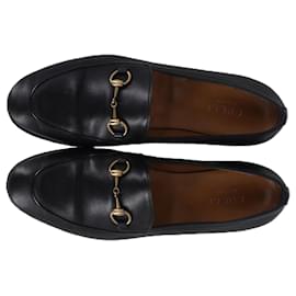 Gucci-Gucci Jordaan Horsebit Loafer aus schwarzem Leder-Schwarz