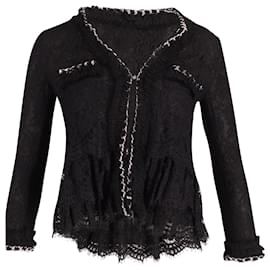 Dolce & Gabbana-Dolce & Gabbana Lace Cardigan in Black Silk -Black